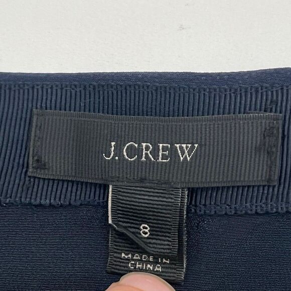 J. CREW 100% Silk Skirt Size 8 Beanstalk Stripe Blue Green Mini Pleats Lined - Picture 5 of 15